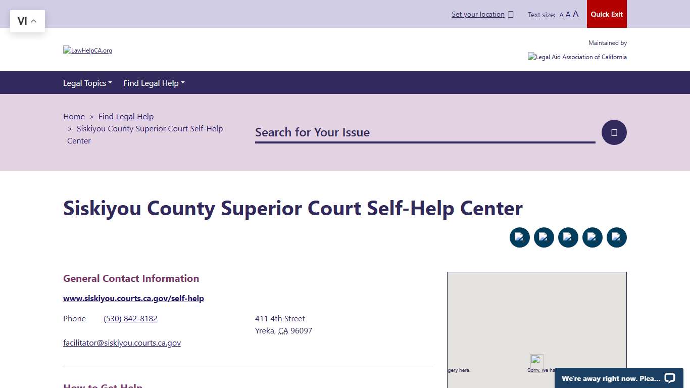 Siskiyou County Superior Court Self-Help Center LawHelpCA - Legal aid and legal help near you